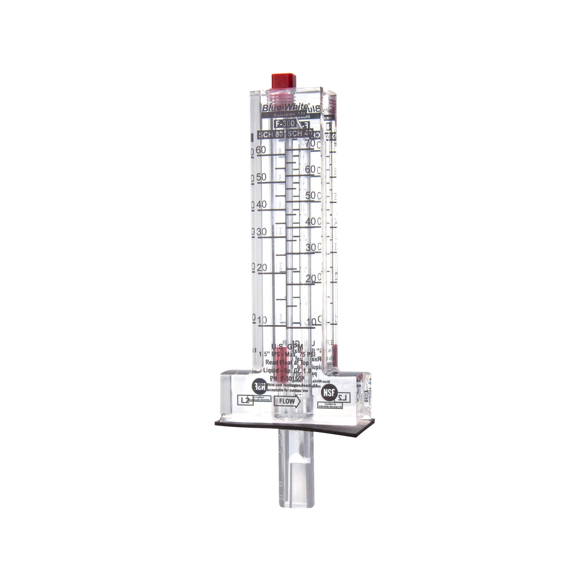 Blue-White Flow Meter For 1.5" Pipe