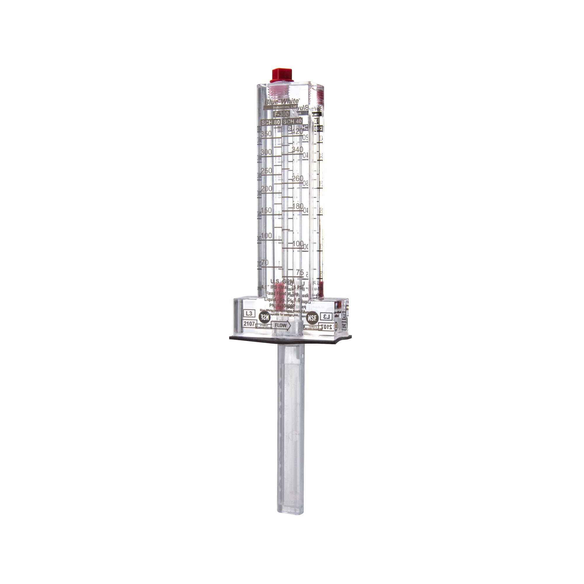 Blue-White Flow Meter For 4" Pipe