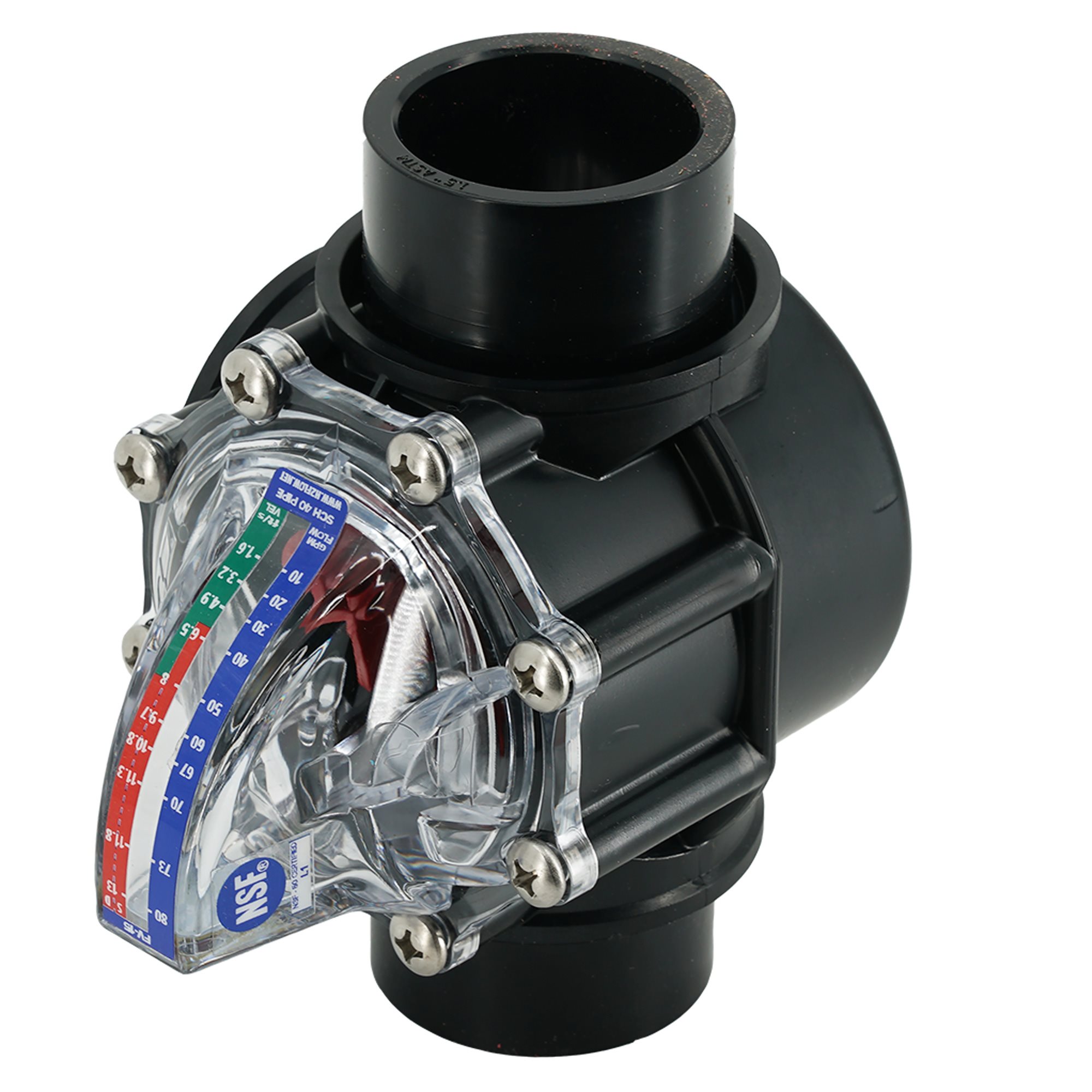 FlowVis Flow Meter 1.5", Check Valve Style