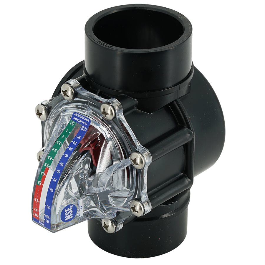 FlowVis Flow Meter 2", Check Valve Style