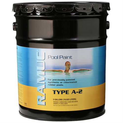 Ramuc Type A-2 Rubber Pool Paint FIVE GALLON, White