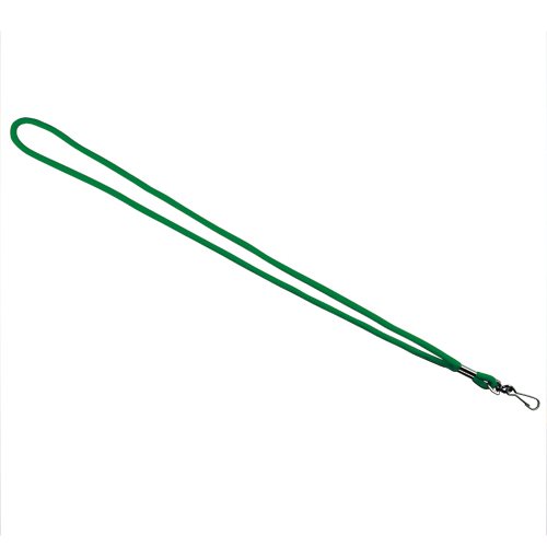 RecSupply Lanyard, 1 / 8" Round Cord, Swivel Hook, Green