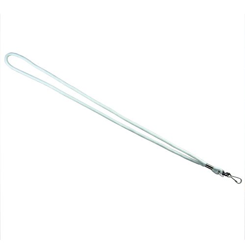 RecSupply Lanyard, 1 / 8" Round Cord, Swivel Hook, White