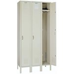 Lyon Single Tier Metal Locker, 3 openings, 12" x 15" x 72"