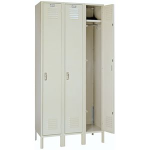 Lyon Single Tier Metal Locker, 3 openings, 12" x 12" x 60"