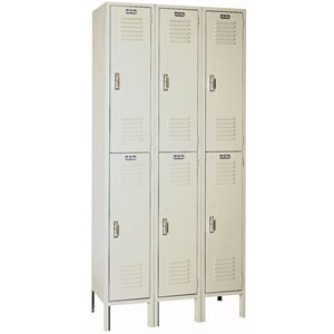 Lyon Double Tier Metal Locker, 6 openings, 12"W x 12"D x 36"H