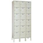 Lyon Multiple Tier Metal Locker, 18 openings, 12"W x 15"D x 12"H