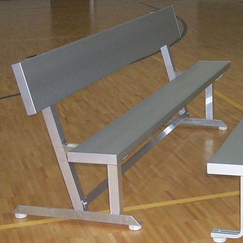 Aluminum Bench with Backrest, Indoor, 21 ft.