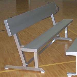 Aluminum Bench with Backrest, Indoor, 12 ft.