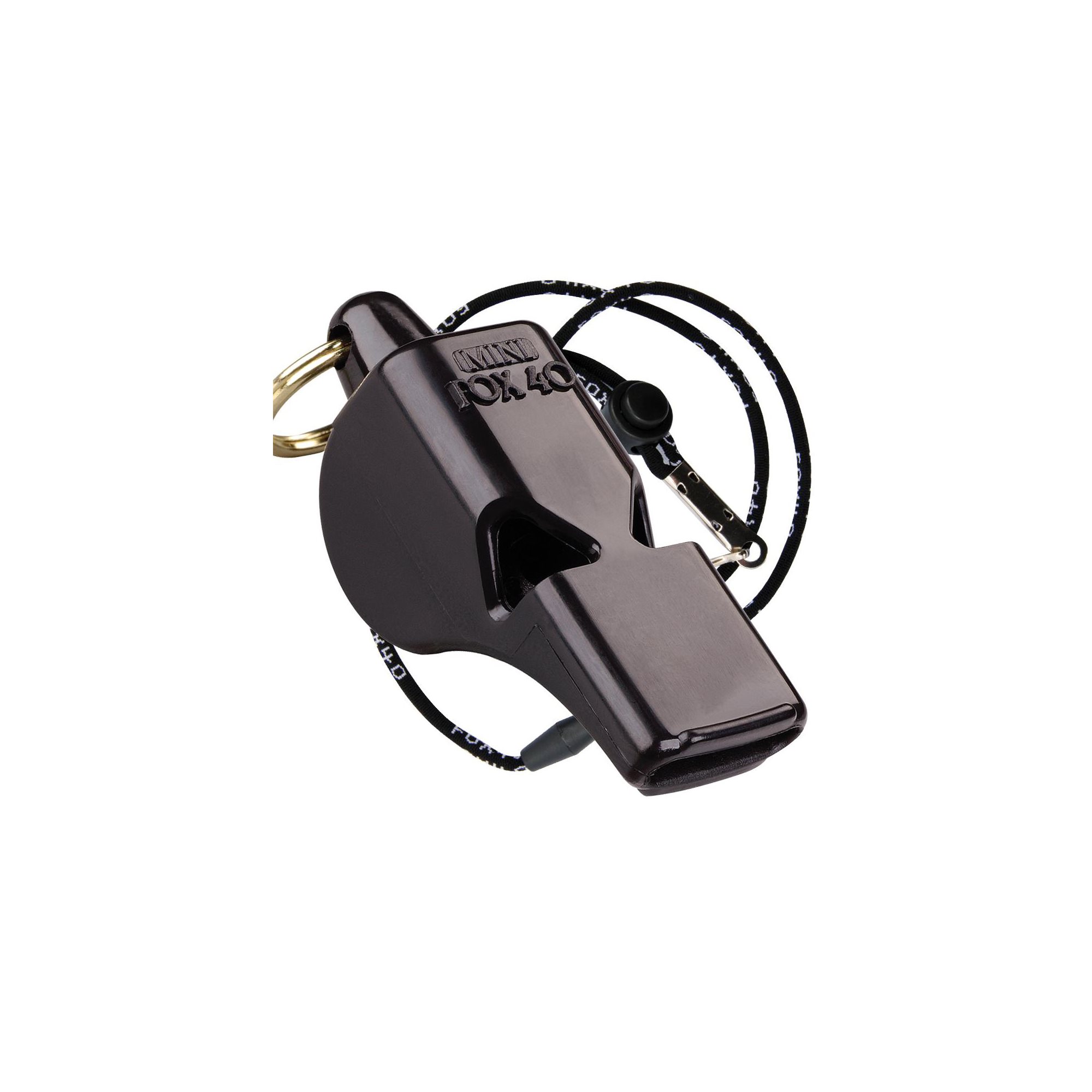 Fox 40 Mini Whistle with Lanyard, Black