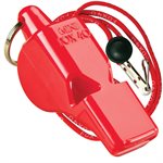 Fox 40 Mini Whistle with Lanyard, Red