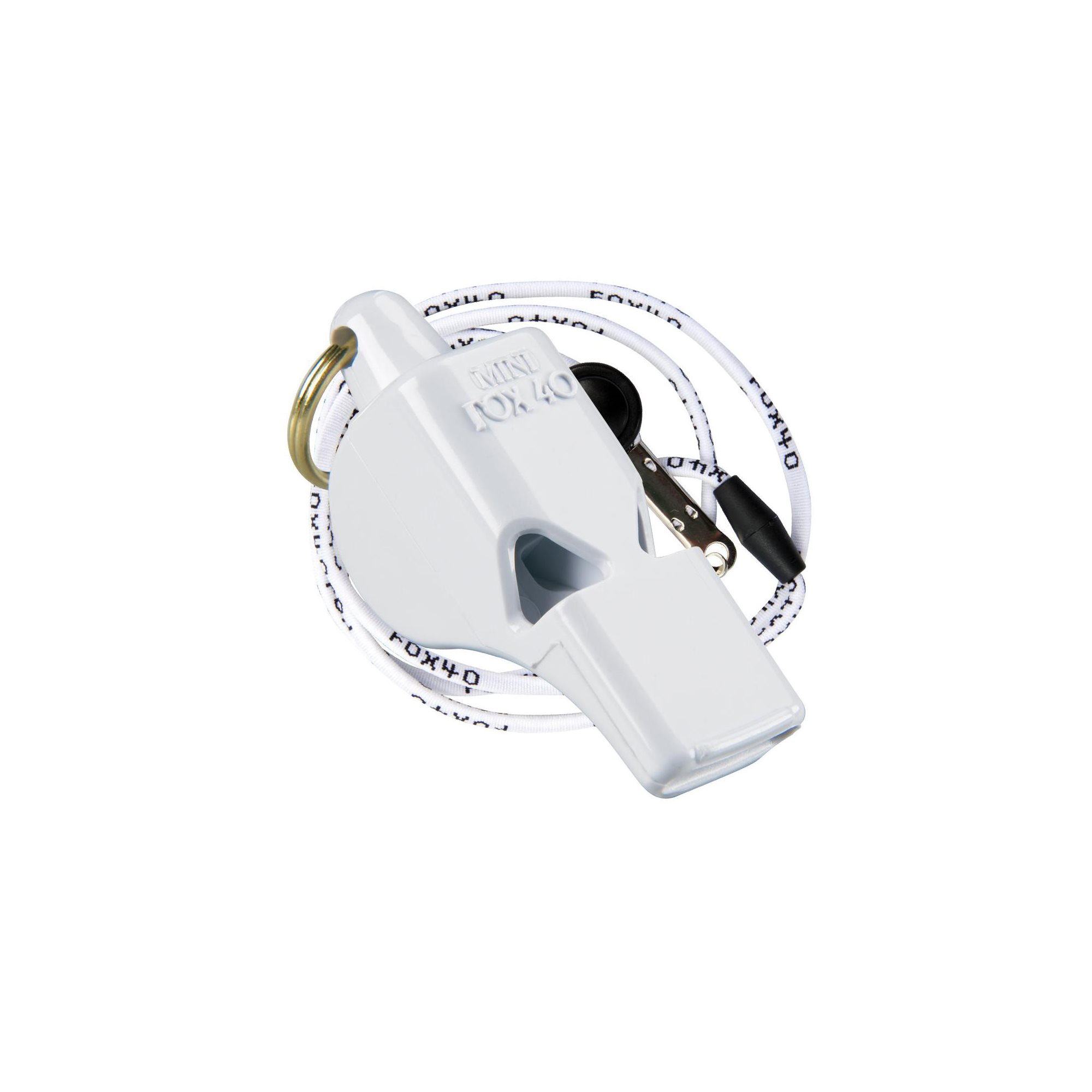 Fox 40 Mini Whistle with Lanyard, White