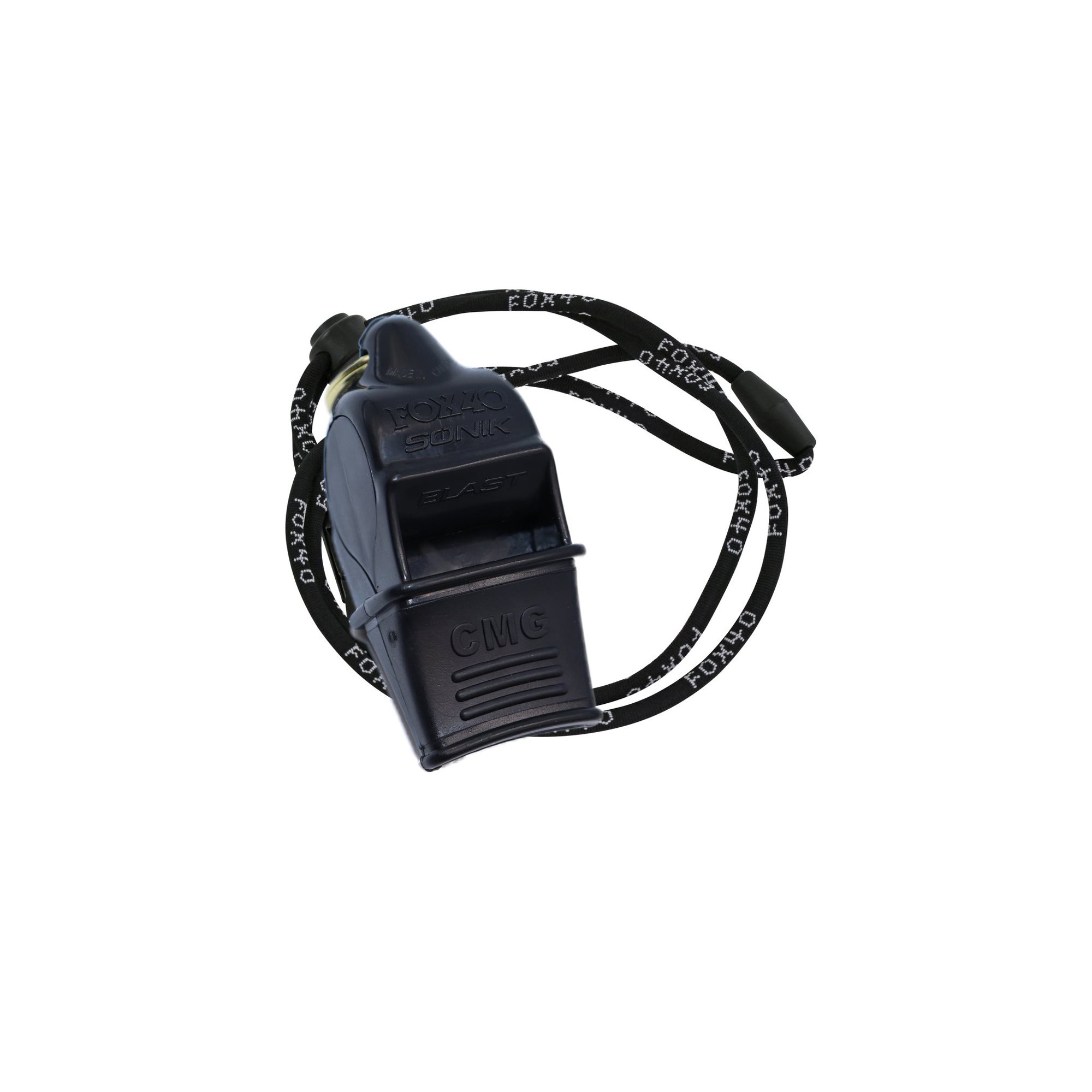 Fox 40 Sonik Blast CMG Whistle with Lanyard, Black