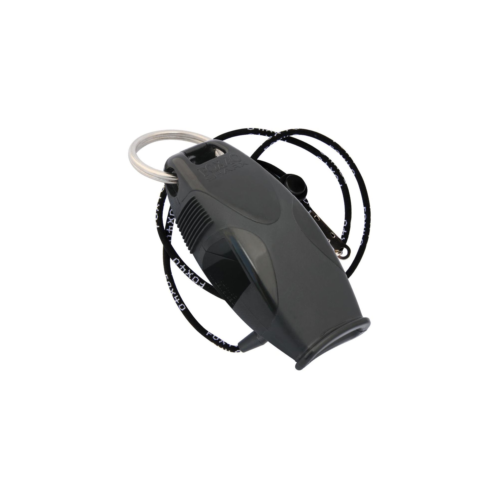 Fox 40 Sharx Whistle with Lanyard, Black