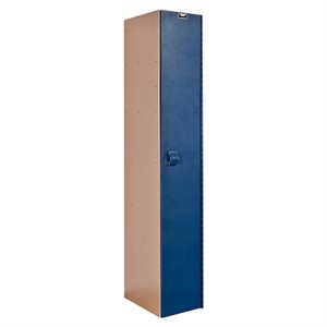 AquaMax Solid Plastic Locker 18" x 72", 1-Opening, Taupe Body / Blue Doors