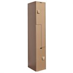 AquaMax Solid Plastic Locker 18" x 72", 2-Openings, Z-Configuration, Taupe Body / Blue Doors