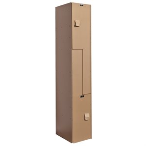 AquaMax Solid Plastic Locker 18" x 72", 2-Openings, Z-Configuration, , Taupe
