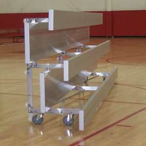 All-Anodized Tip N' Roll Bleachers, 15 ft., 2 Rows (Seats 20)