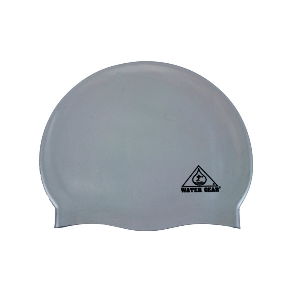 Water Gear Silicone Swim Cap, Silver