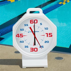 Competitor 15 inch Pace Clock, Battery Operated, White / White