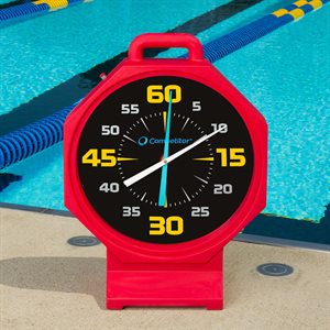 Competitor 15 inch Pace Clock, Battery Operated, Red / Black