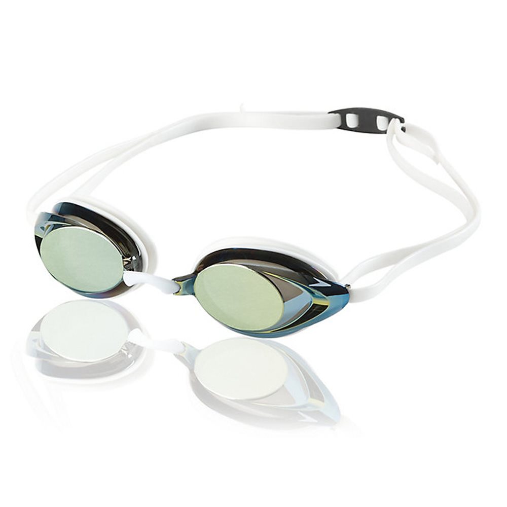 Speedo Vanquisher 2.0 Mirrored Goggles, Gold / White