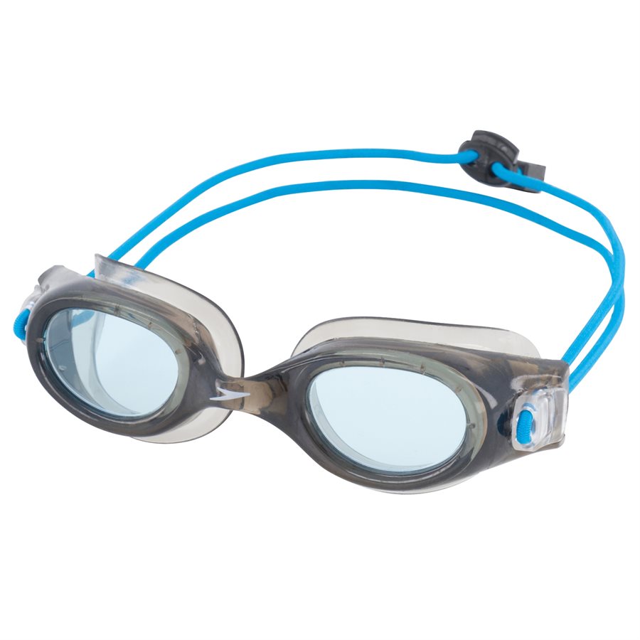 Speedo Jr Hydrospex Bungee Goggles, Black / Celeste