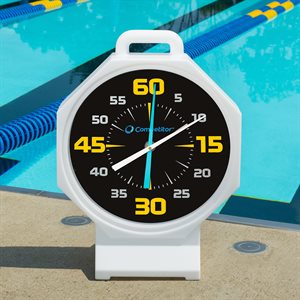 Competitor 15 inch Pace Clock, Battery Operated, White / Black