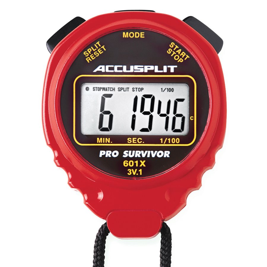 Accusplit Pro Survivor Stopwatch, Red