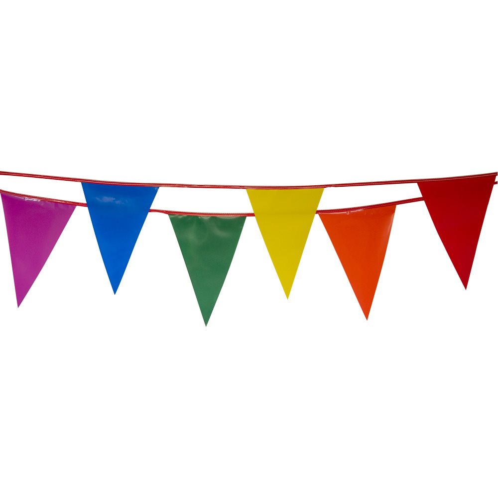 Standard 12" x 18" Pennants, 100 ft., Multicolored