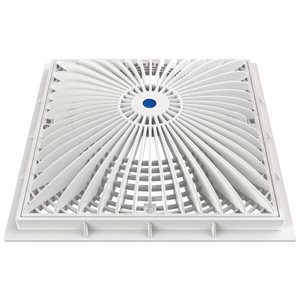 Aquastar 12MF101 Moflow Suction Outlet Cover with Mud Frame, 12 in. Square, White