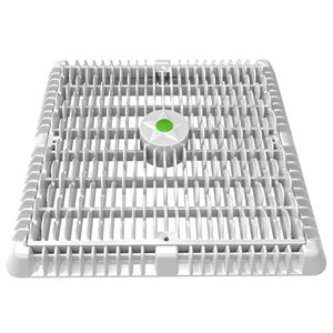 Aquastar 12" x 12" Suction Outlet Cover with Frame & Vented Riser Ring, White