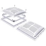 Hayward WG1032HF2PAK2 Frame and Grate, 12" Square, High Flow, Pack of 2
