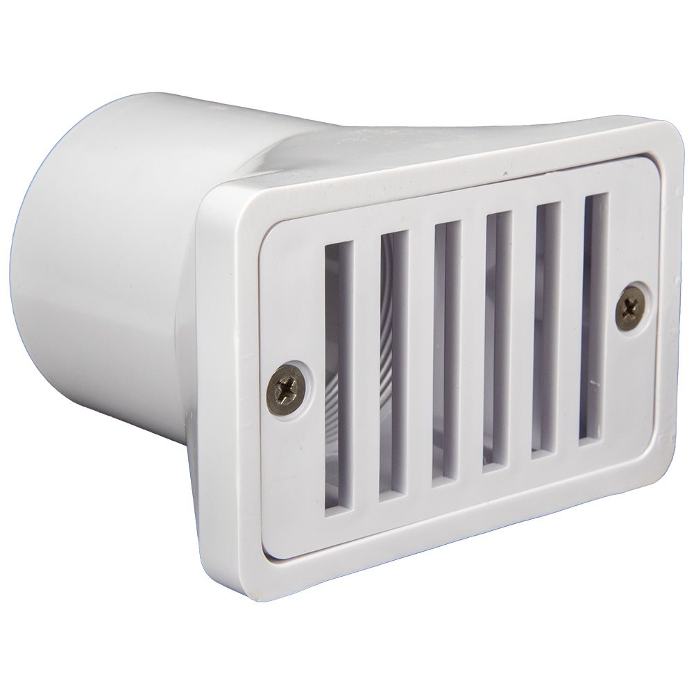Pentair Gutter Drain and Grate, 2" x 4", White