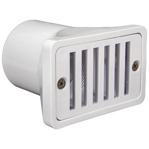 Pentair Gutter Drain and Grate, 2" x 4", White