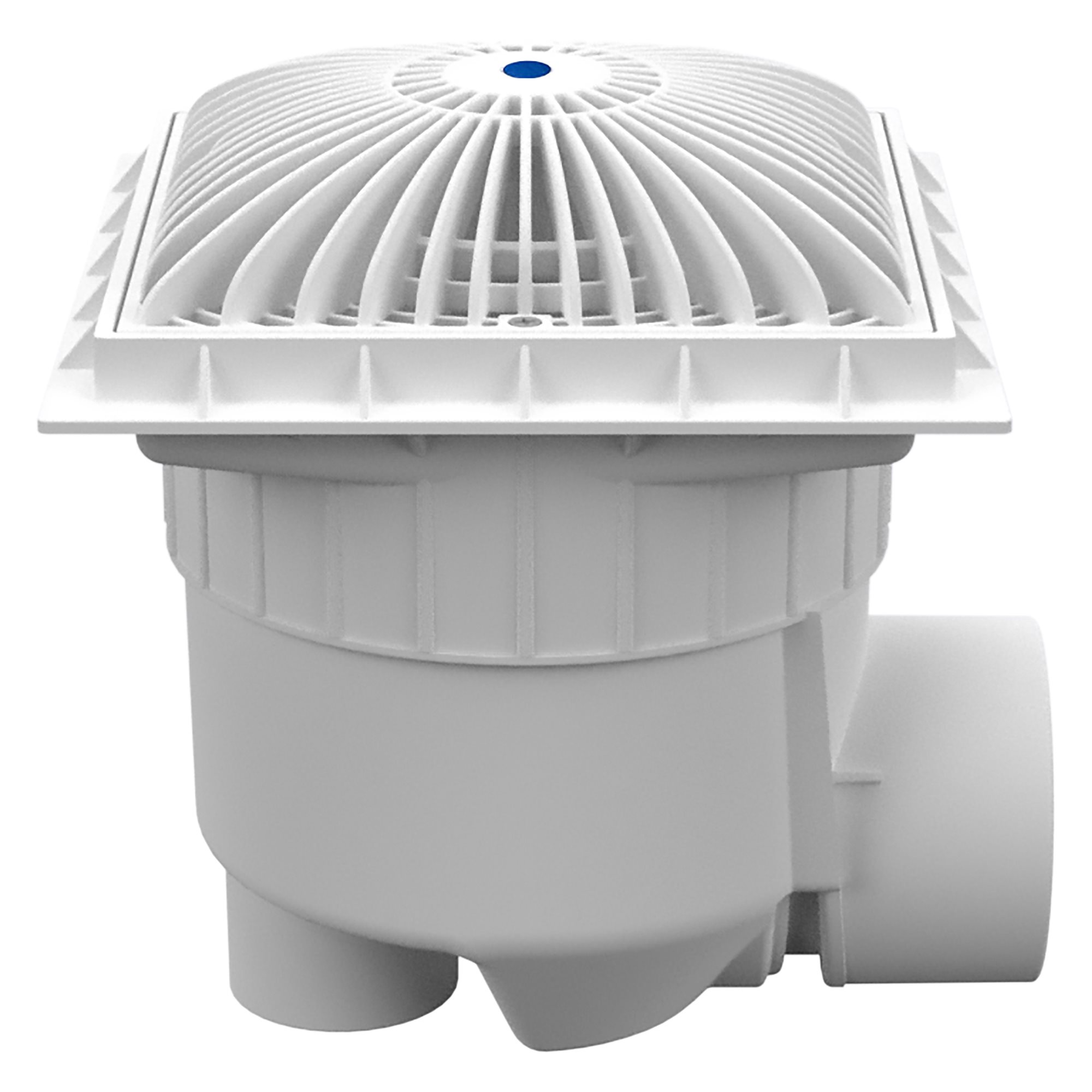 Aquastar 9MF101SSB PVC Sump, 3 in. Socket x 4 in. Spigot Side Port, 9 in. Square with Moflow cover