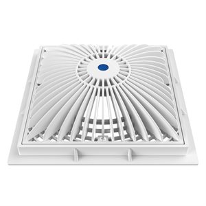 Aquastar 9MF101 Moflow Suction Outlet Cover with Mud Frame, 9 in. Square, White
