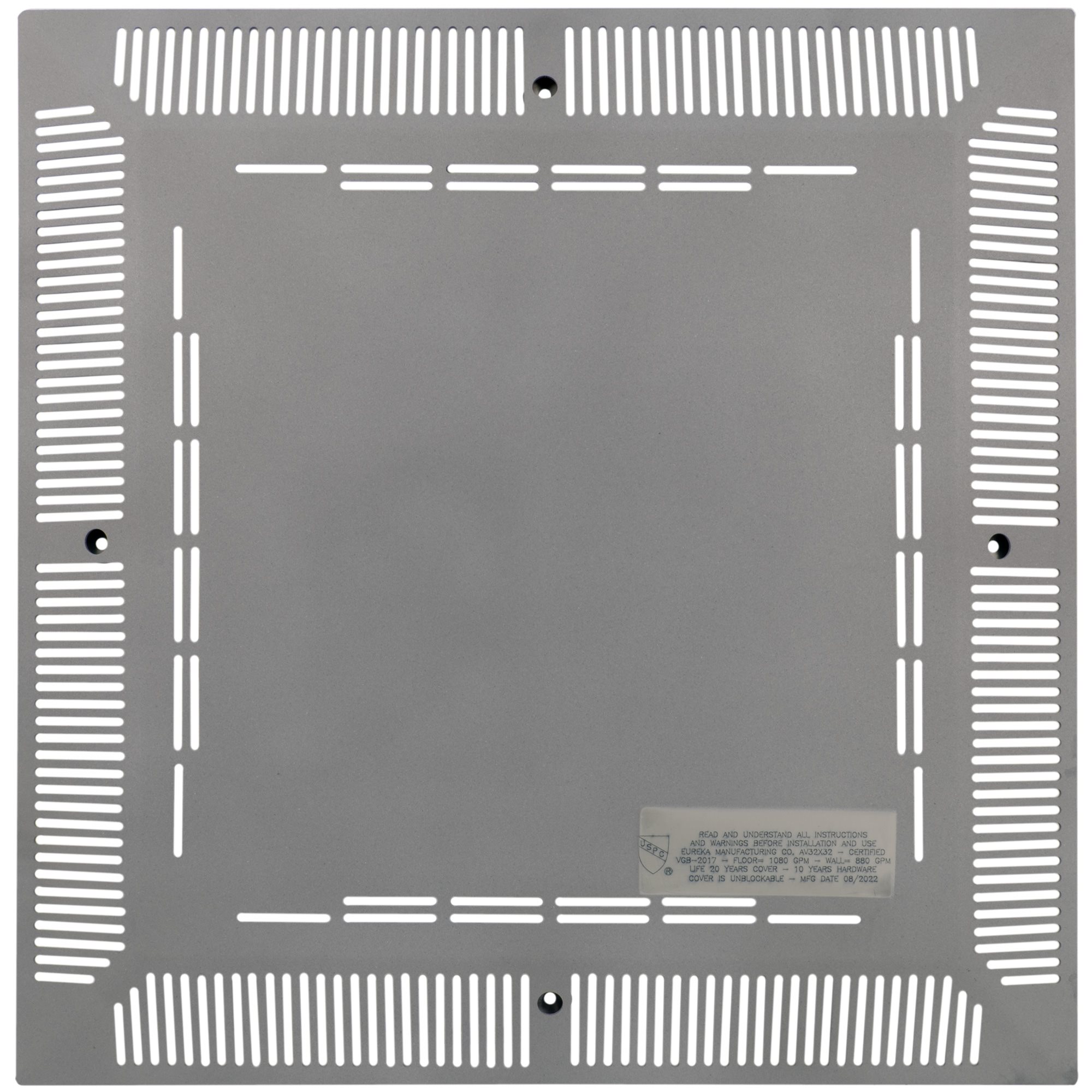 Eureka Anti-Entrapment Drain Cover, 32" x 32"