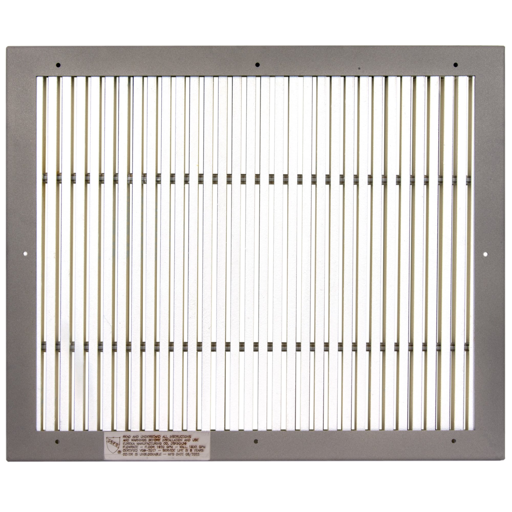 Eureka Anti-Entrapment Drain Grate, 30" x 36" DSF Grate