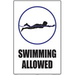 Sign - Swimming Allowed 12" x 18"