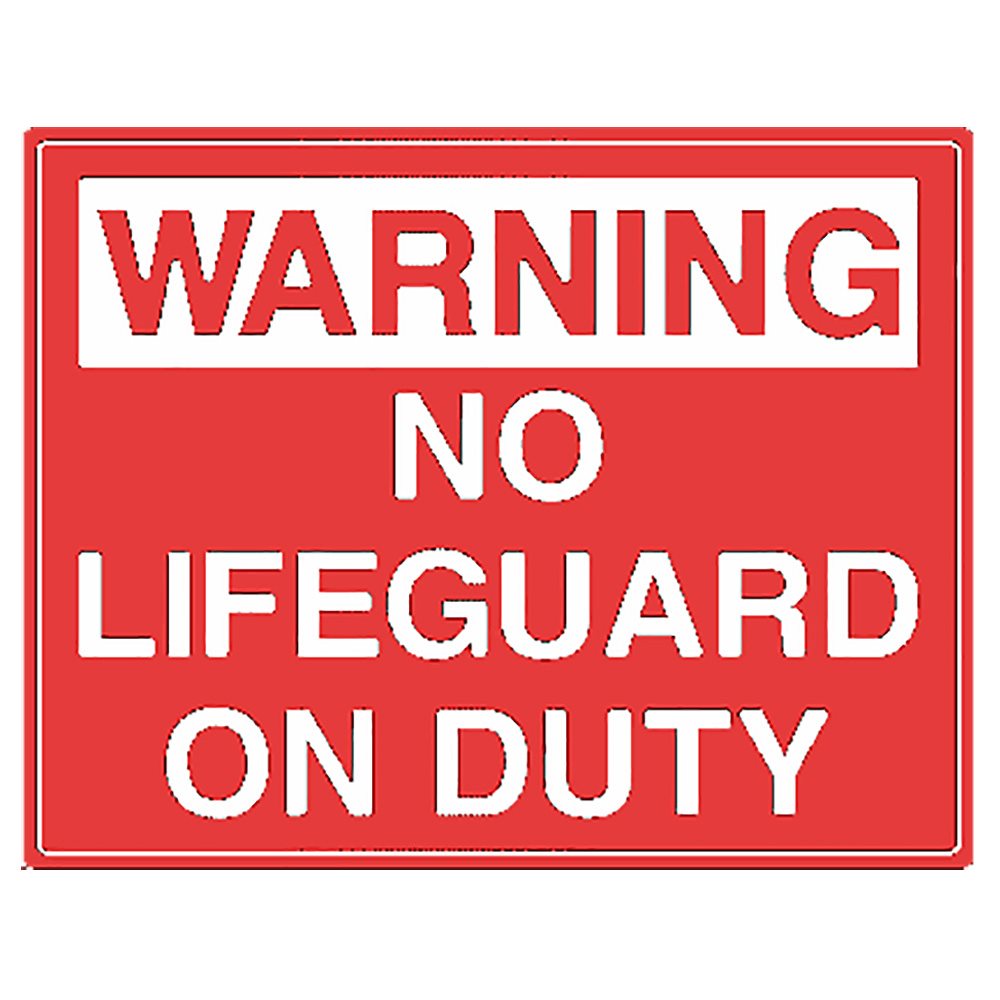 Tailwind Sign 18 X 24 WARNING NO LIFEGUARD ON DUTY