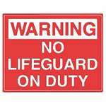 Tailwind Sign 18 X 24 WARNING NO LIFEGUARD ON DUTY