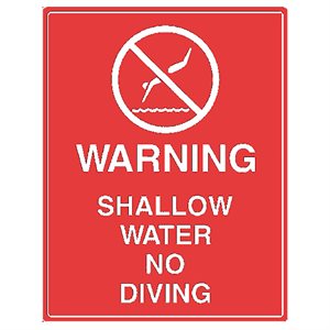 Tailwind Sign 18 X 24 WARNING SHALLOW WATER