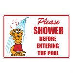 Sign - Please Shower 12" x 18"