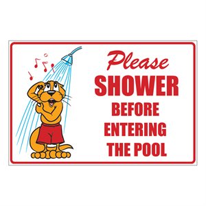 Sign - Please Shower 12" x 18"