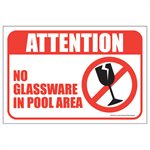 Sign - No Glassware 12" x 18"