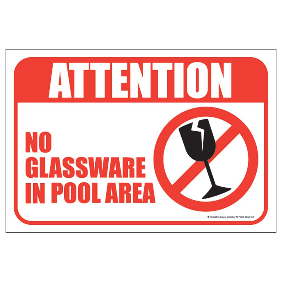 Sign No Glassware 12" x 18"