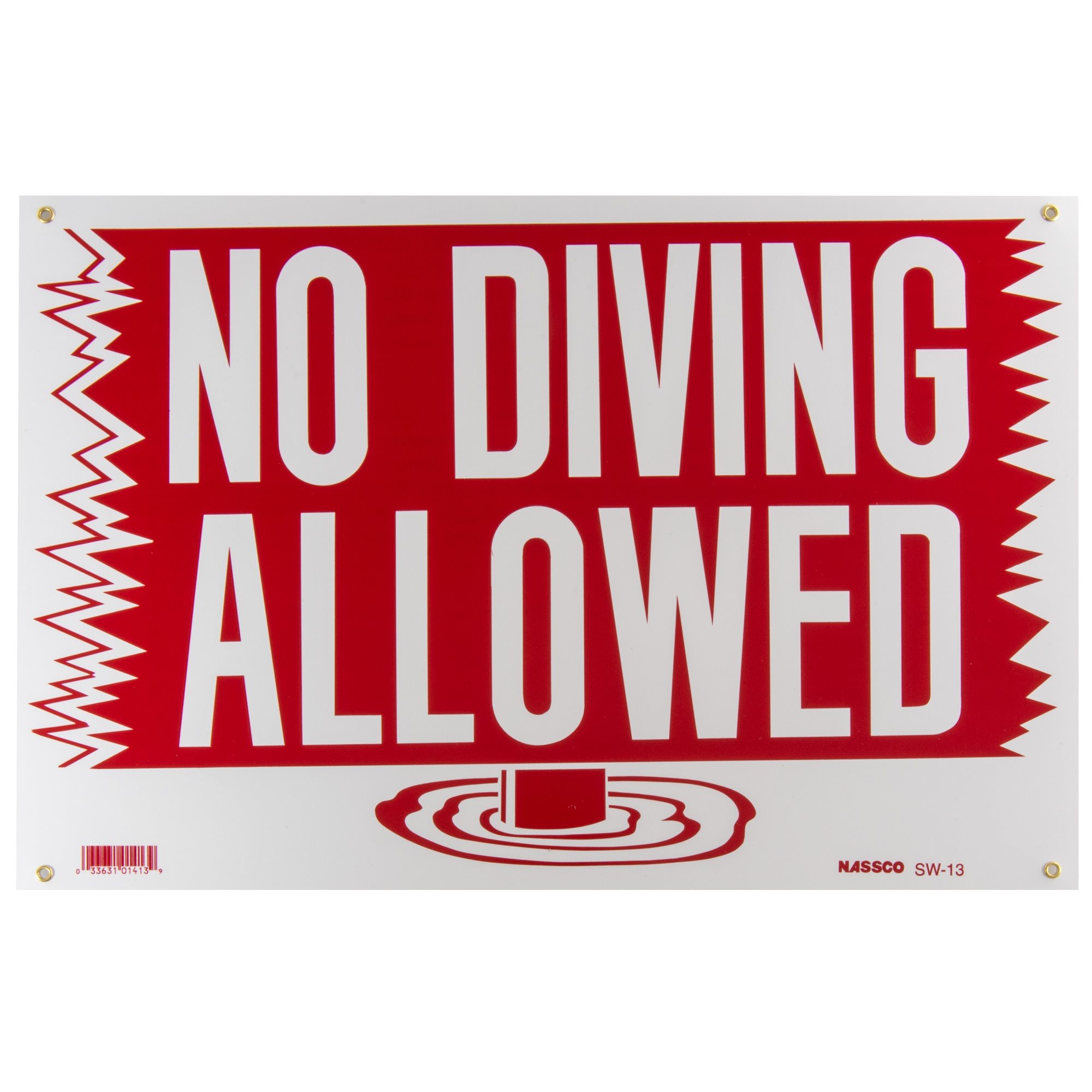 Sign - No Diving Allowed 12" x 18"