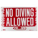 Sign - No Diving Allowed 12" x 18"