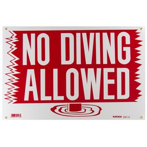 Sign - No Diving Allowed 12" x 18"